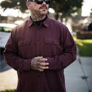 Sullen Men's Burgundy Striped Flannel